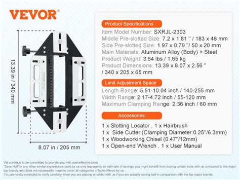 Vevor T Rscharnier Schlitzsucher X Mm X Mm