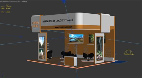 Booth Exhibition Stand Stall 8x6m Height 500 Cm 3Side Open 3D Model