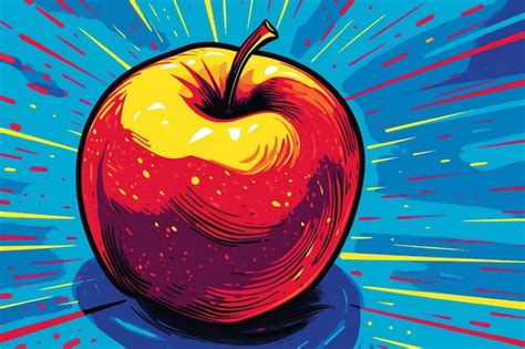 Premium Photo A Pop Art Style Of An Apple