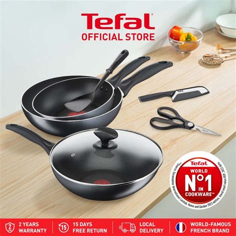 [shopee Exclusive Bundle] Tefal Cookware 7pcs Set Fp 20cm Fp 26cm Wp 28cm W Lid Spatula