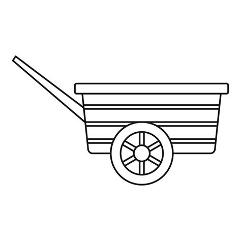 Wood Wheelbarrow Icon Outline Style Vector Art At Vecteezy