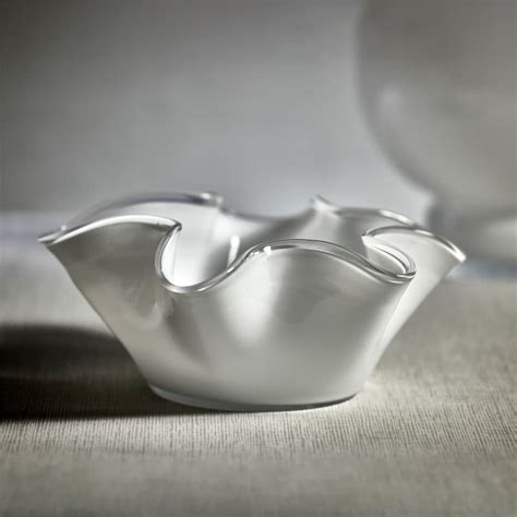 White Vellerti 6tall Wave Glass Bowl By Zodax Seven Colonial