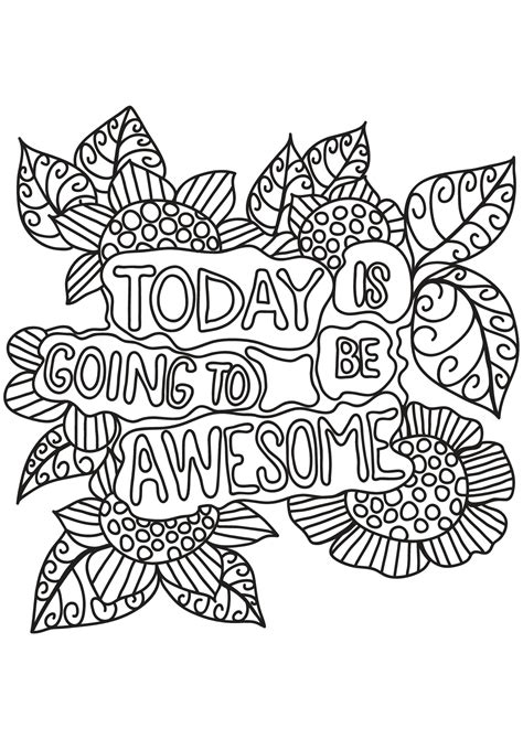 Free Book Quote 10 Positive And Inspiring Quotes Coloring Pages For