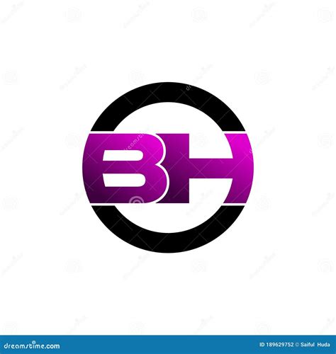 Letter Bh Circle Monogram Logo Icon Design Vector Stock Vector