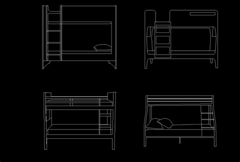 Double Decker Bed Dwg Cad Block In Autocad Download Free 49 Off