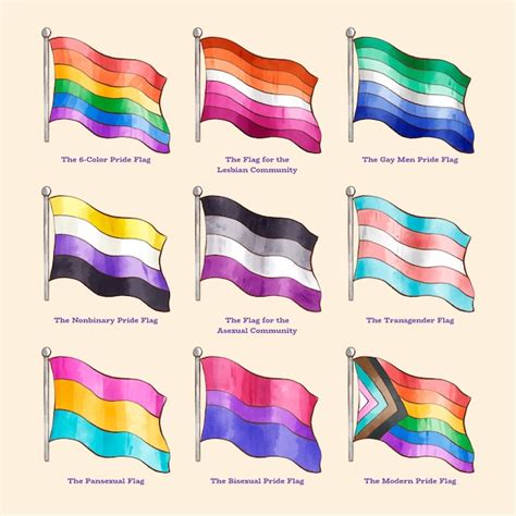 Colección de banderas planas del mes del orgullo lgbt Vector Gratis