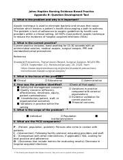 Form Appendix B Question Development Tool Docx Johns Hopkins Nursing