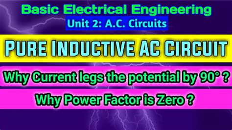 Pure Inductive Circuit Current Legs The Voltage By 90° Unit 2 Ac Circuit Bee Youtube