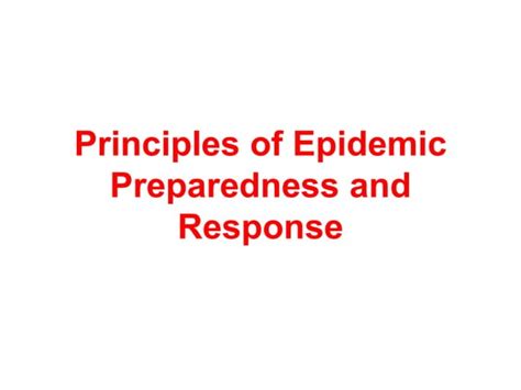 Epidemic Preparedness L Ppt