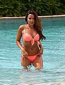 Nadia Forde In White And Pink Bikini Poolside