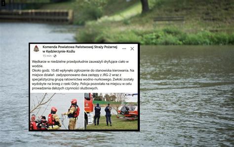 Z Odry wyłowiono ciało mężczyzny Zauważył je wędkarz Na miejscu