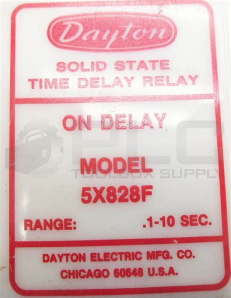 Dayton 5x828f Solid State Time Delay Relay 1 10sec W 700 Hn100 A Relay Base Plc Toolbox Supply