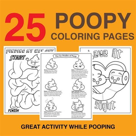 25 Things To Color While You Poo Coloring Pages Instant Download