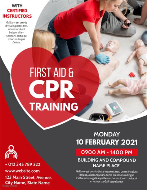 Cpr Training Flyer Template Free