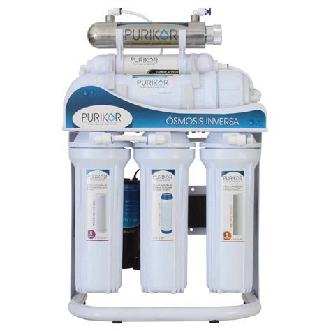 Purificador de agua 6 Etapas Uv 400 GPD Purikor Puritec de México