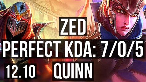 ZED Vs QUINN MID 7 0 5 Quadra 1 1M Mastery 500 Games Godlike