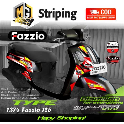 Jual 1374 Sticker Striping Motor YAMAHA FAZZIO 125 List Variasi Desain