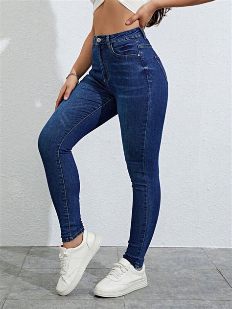 Shein Essnce Slant Pocket Skinny Jeans Shein Usa