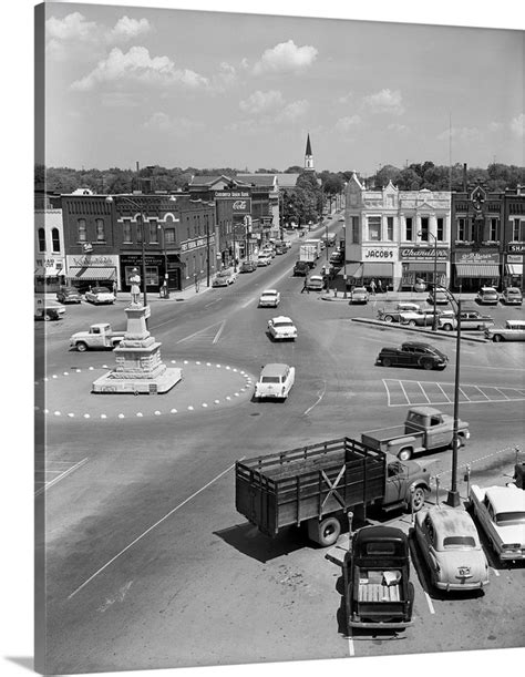 1950 S Main Street Of Small Town America Town Square Lebanon Tennessee Usa Wall Art Canvas