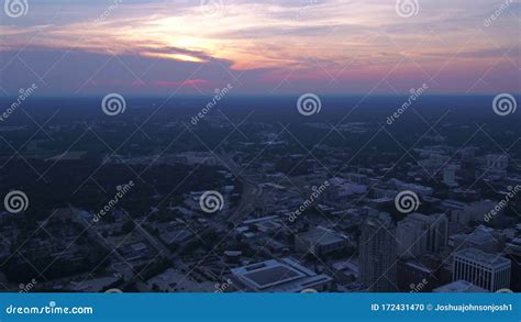 Aerial North Carolina Raleigh July 2017 Sunset 4k Inspire 2 Stock