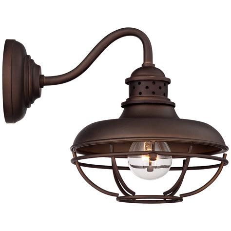 Franklin Park 9 High Bronze Metal Cage Industrial Wall Sconce 665p3 Lamps Plus