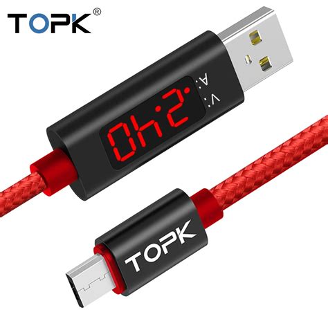 Aliexpress Buy Topk Dline Micro Usb Cable M Voltage And Current