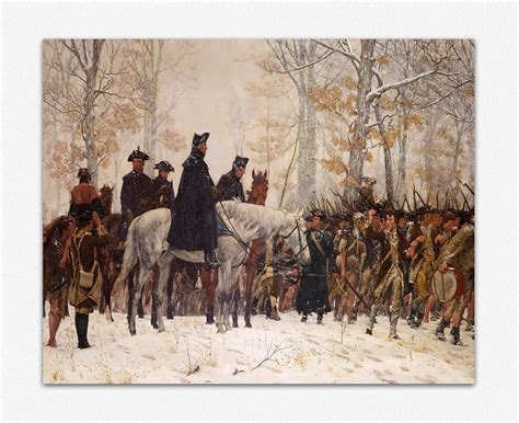 George Washington Painting The March To Valley Forge By William Trego