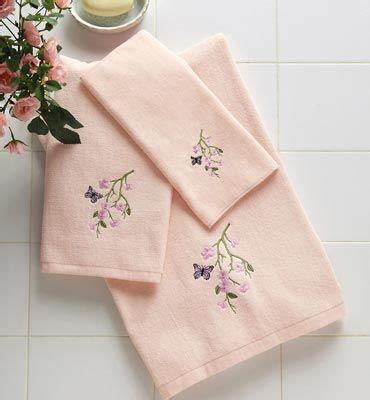 Cherry Blossom Butterflies Pink Pc Towel Set Pink Bath Towels