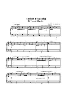 Russian Folk Song For Piano By L V Beethoven Sheet Music On MusicaNeo