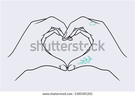 Heart Shaped Hands Vector Image Tattoo Stock Vector (Royalty Free) 1280385202 | Shutterstock