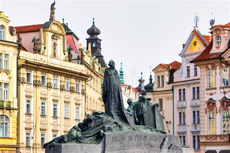 Statue of Jan Hus on the Old Town Square in Prague Stock Image - Image ...