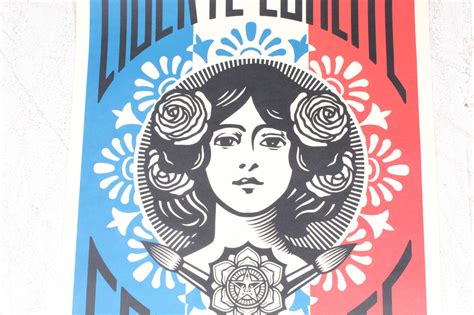 Shepard Fairey Offset Poster Liberté Egalité Fraternité Ebth