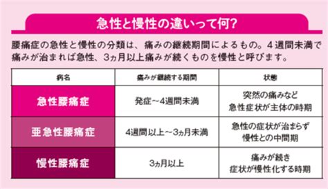 あなたはどのタイプ？期間によって異なる腰痛の3つのタイプとは？ 【専門医がしっかり教える 図解 腰痛の話】｜ニフティニュース