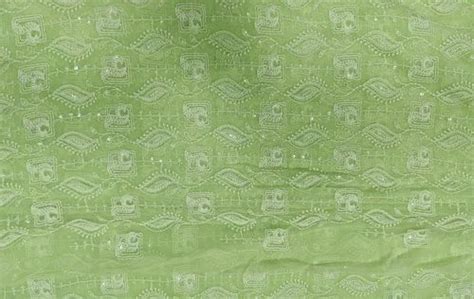 37 Inch Light Green 100 GSM Embroidered Chikan Georgette Fabric For