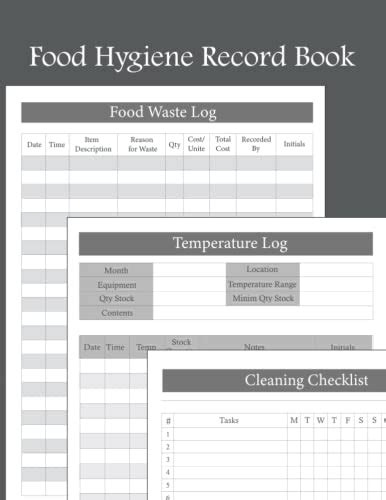 Food Hygiene Record Book Food Hygiene Temperature Record Log Book