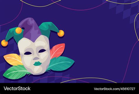 Mardi Gras Jester Mask Royalty Free Vector Image