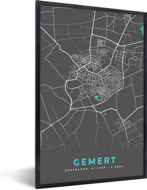 Fotolijst Incl Poster Gemert Kaart Plattegrond Stadskaart