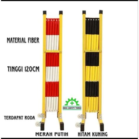 Jual Expandable Barrier Lipat Safety Pagar Roda Barikade Blok Area