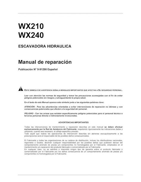 Case Wx Wx Excavadora De Ruedas Pdf Manual De Servicio Es