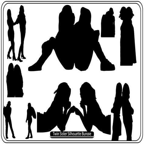 Cute Twins Sisters Portraittwin Sisters Dream Catchers Logovector
