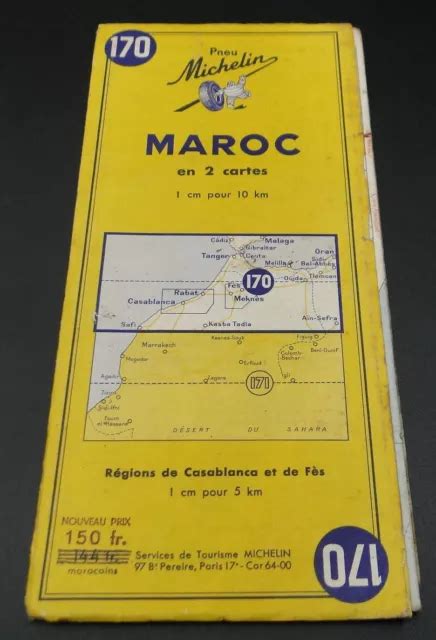 ANCIENNE CARTE ROUTIÈRE Michelin 1956 MAROC EUR 5 00 PicClick FR