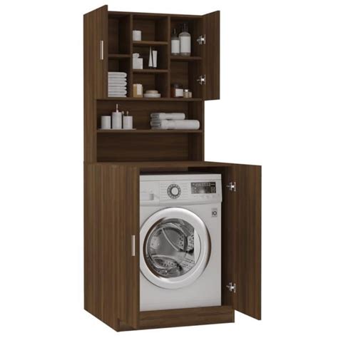 ZERONE Armoire de machine à laver Chêne marron Bois dingénierie ZR004