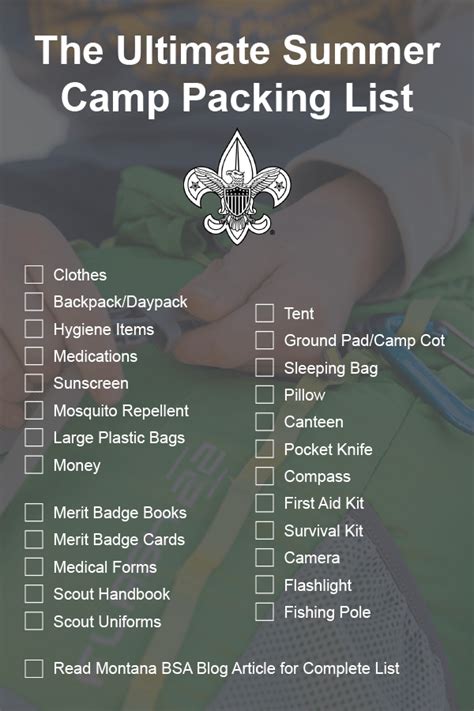 The Ultimate Summer Camp Packing List Scout Camping Summer Camp