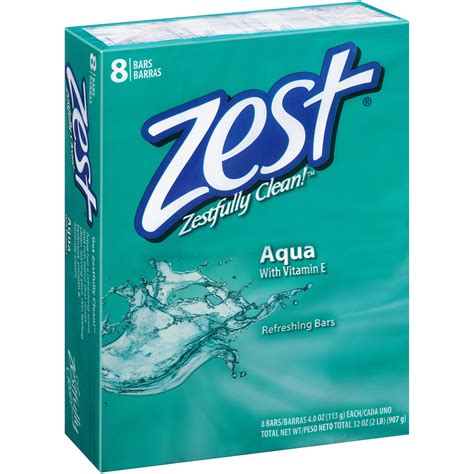 Zest Zestfully Clean Aqua Refreshing Bars 4 0 Oz 8 Count