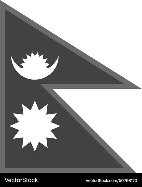 Greyscale Flag Of Nepal Royalty Free Vector Image