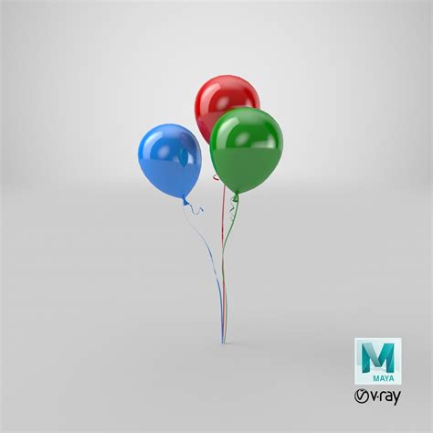 Colorful Balloons 3d Model Turbosquid 1359622