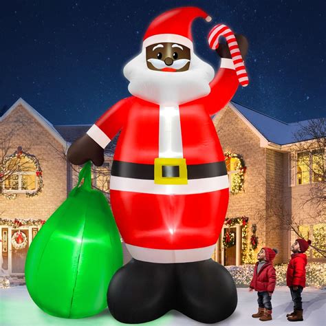 Turnmeon Feet Giant Black Santa Claus Inflatables Christmas Outdoor