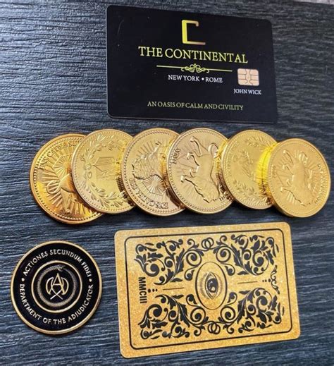 John Wick Card And Coins Set John Wick Gold Coin Adjudicator Etsy