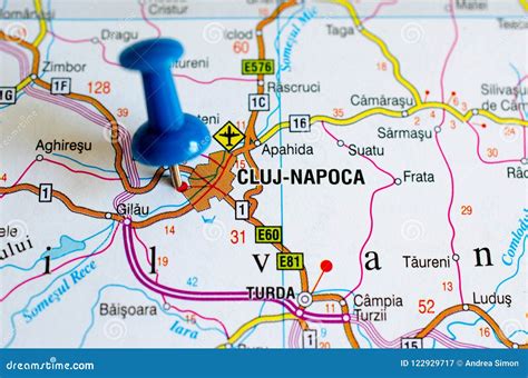 Cluj Napoca On Map Stock Image Image Of Cartography 122929717