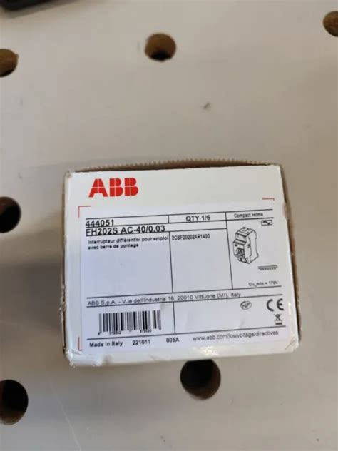 Interrupteur Diff Rentiel Abb Fh S A Type Ac Ma Eur